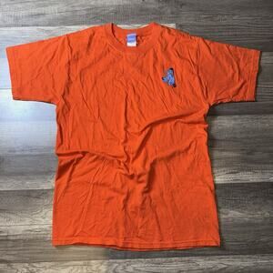 Vintage Disney Eeyore T-Shirt Medium Orange Embroidered Winnie the Pooh Y2K